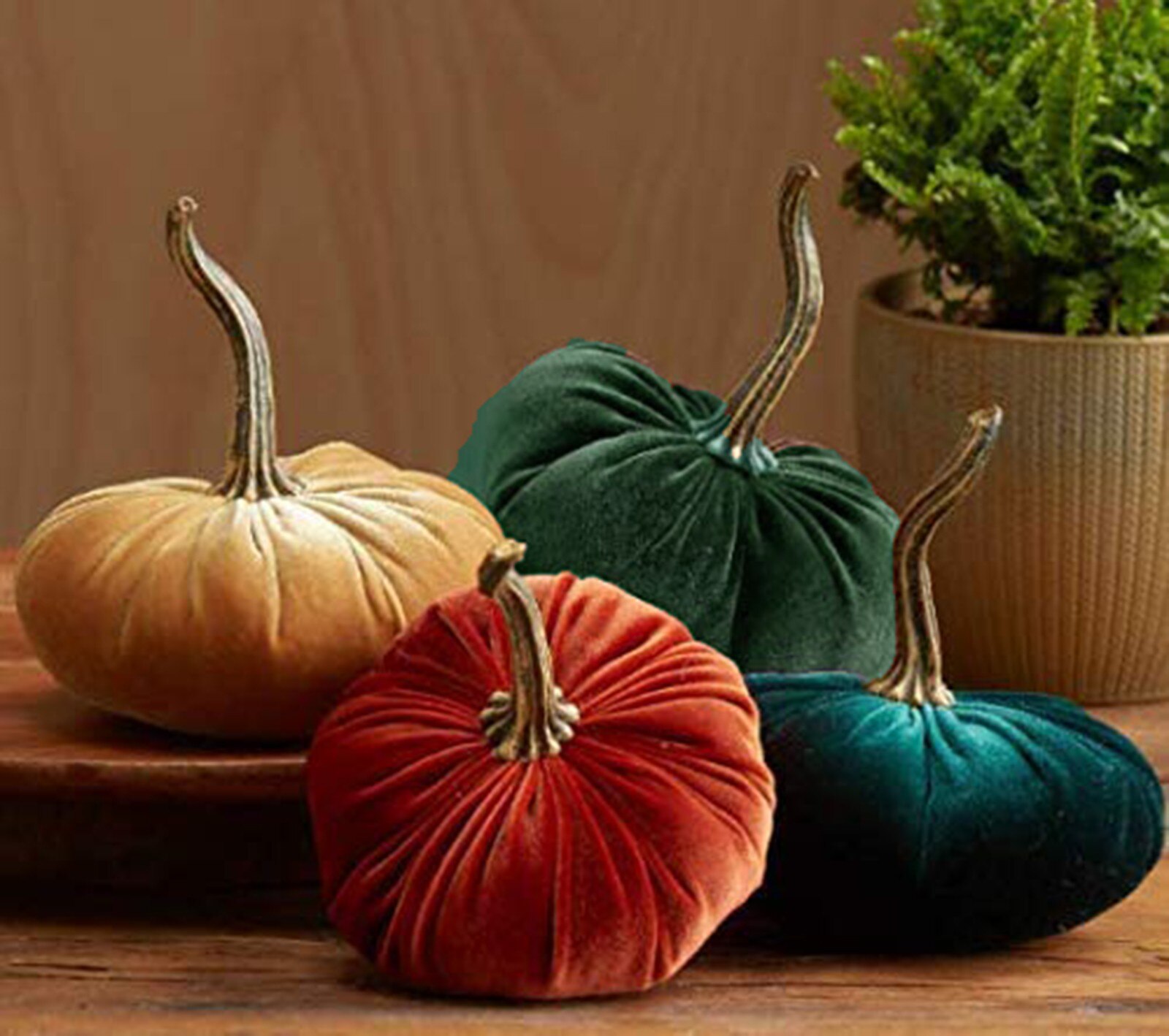 1 Pc Handmade Velvet Pumpkins Decor Super Soft Stuffed Pumpkin With Exquisite Artificial Pumpkin Foam Simulated Cute#40