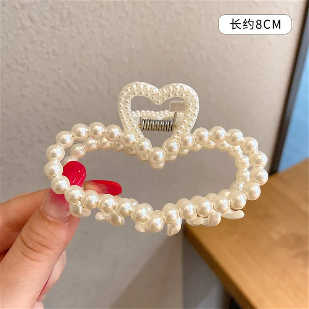 Horquilla con cuentas de perlas para mujer, pasadores geométricos bonitos para el pelo, pinzas para el pelo de cola de caballo, accesorios para el cabello, 2 uds.: Rojo