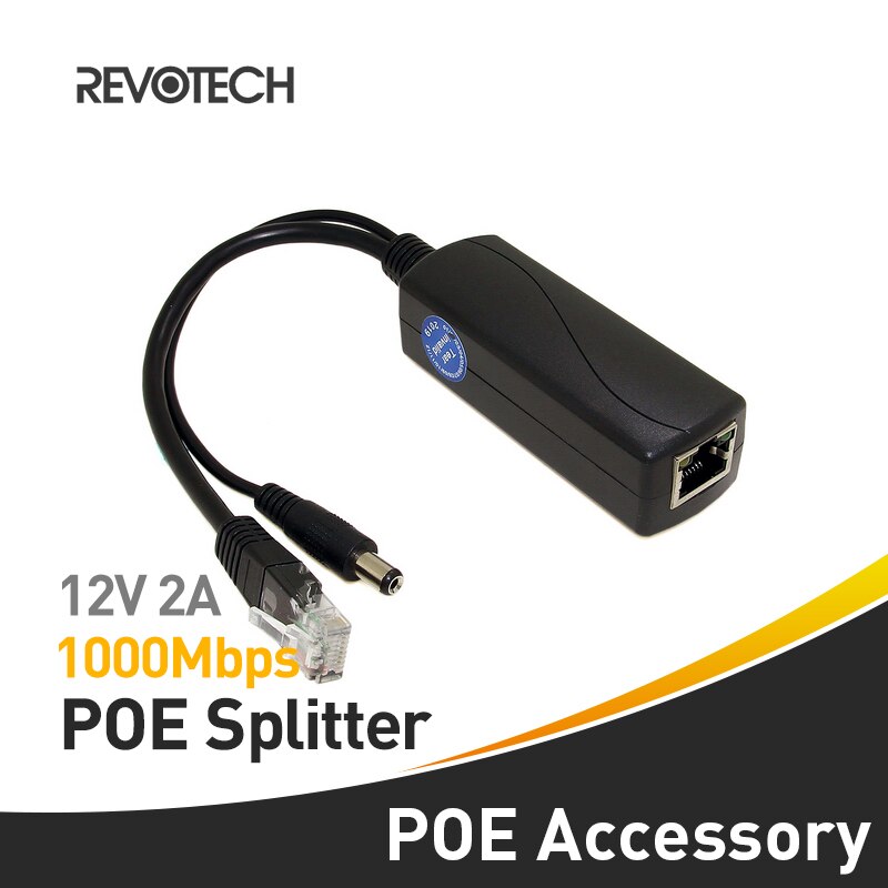 12v 2a výstupný poe splitter s ieee 802.3af/ pri štandardnom &amp; 10/100/1000m napájanie cez ethernet pre ip kameru 5.5 x 2.1mm konektor