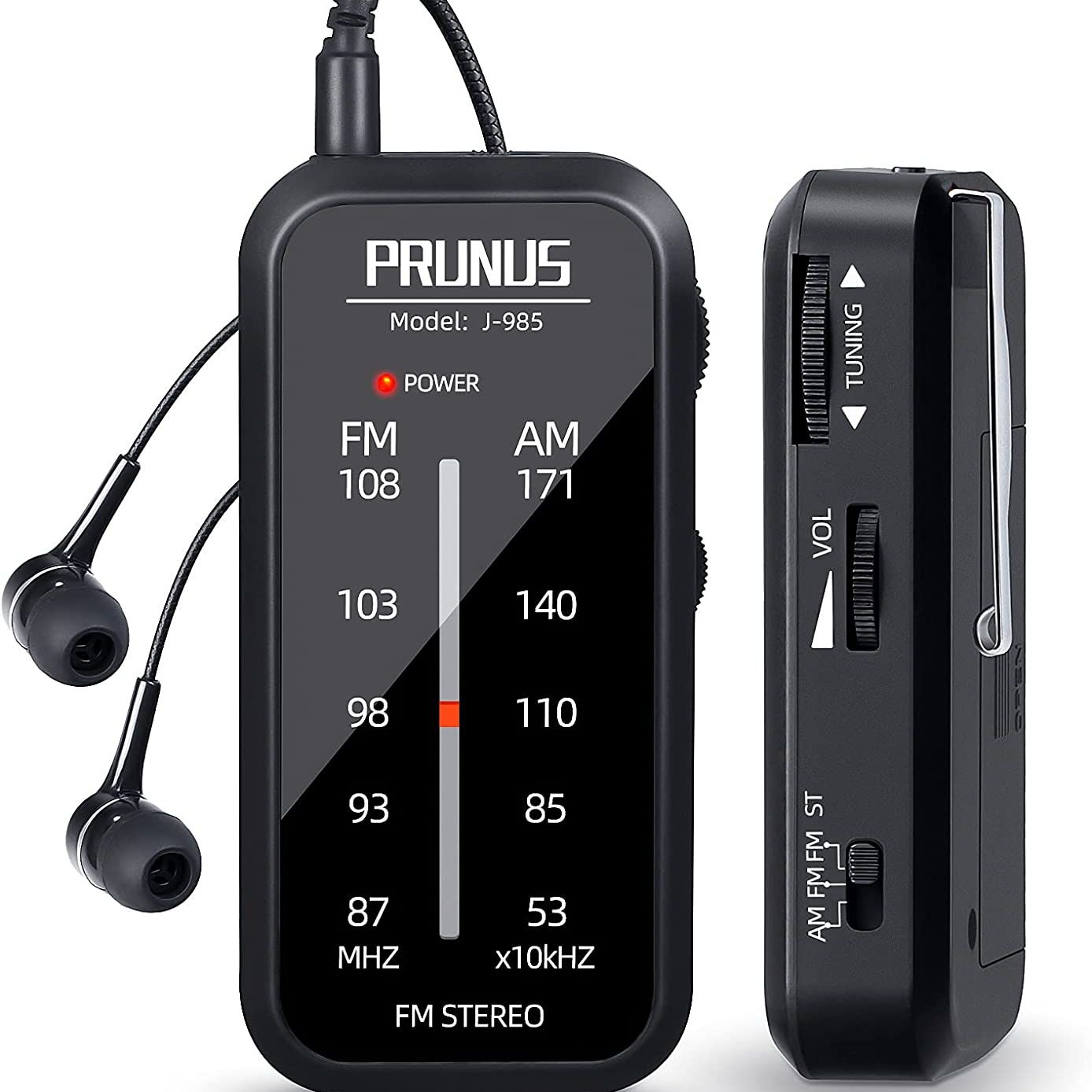 PRUNUS Pocket Radio Mini walkman AM FM Radio Hand Stereo Portable Radios Portable Music Playe AAA Batteries with Headphones: Default Title