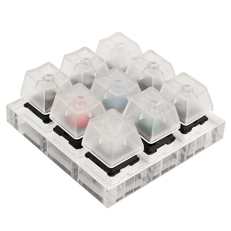 9 Cherry MX Switches Keyboard Tester Kit Clear Keycaps Sampler PCB Mechanical Keyboard Translucent Keycaps Testing Tool