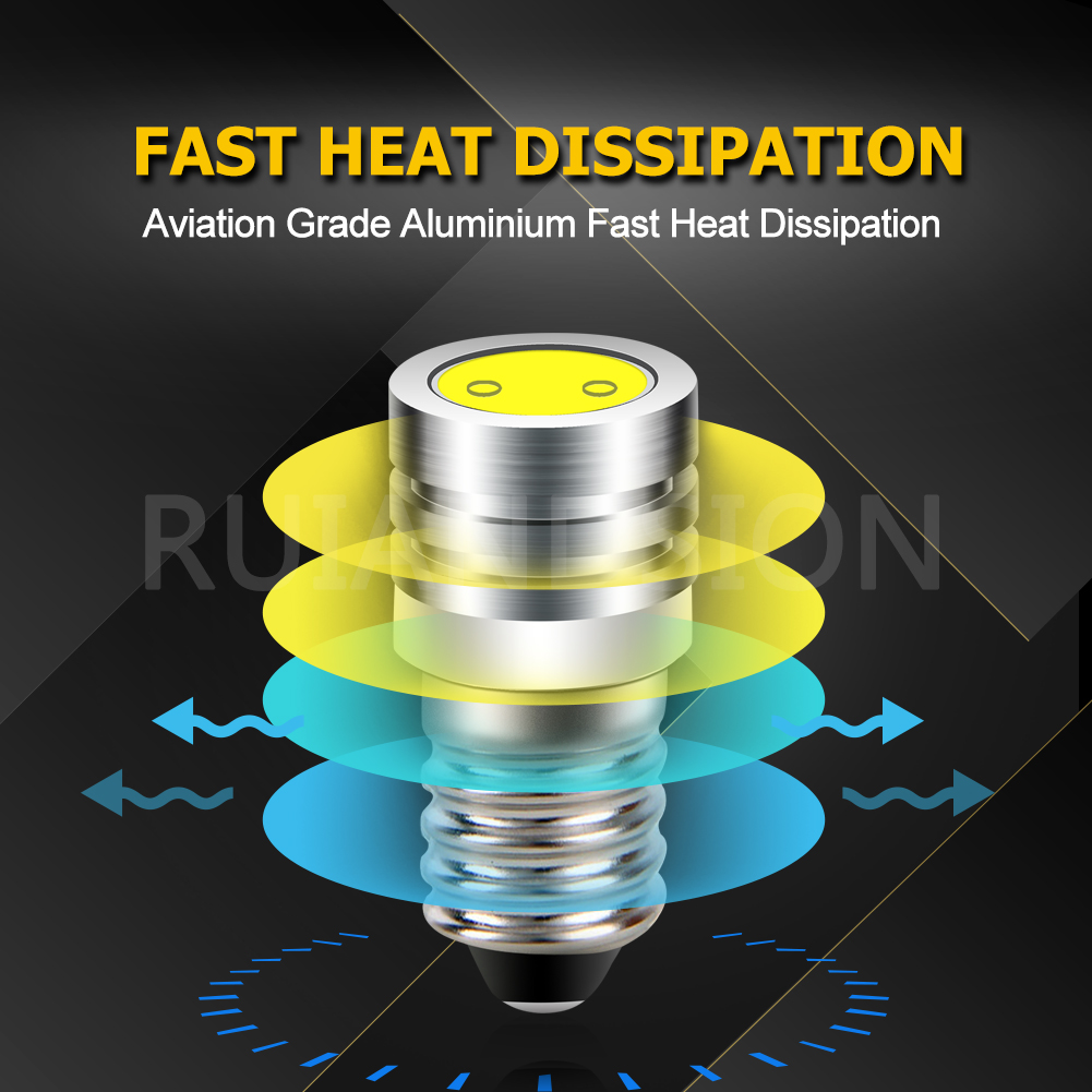 10 Uds 2W COB E10 LED 6000K bombilla de instrumento Industrial DC3V 6V 12V bombilla iluminada plana indicador blanco bombilla de máquina E10