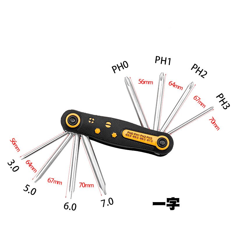 8 in 1 Folding Screwdriver Set Screwdriver Mini Screwdriver Bits Kit Hexagon Screwdriver Flat Screw Driver