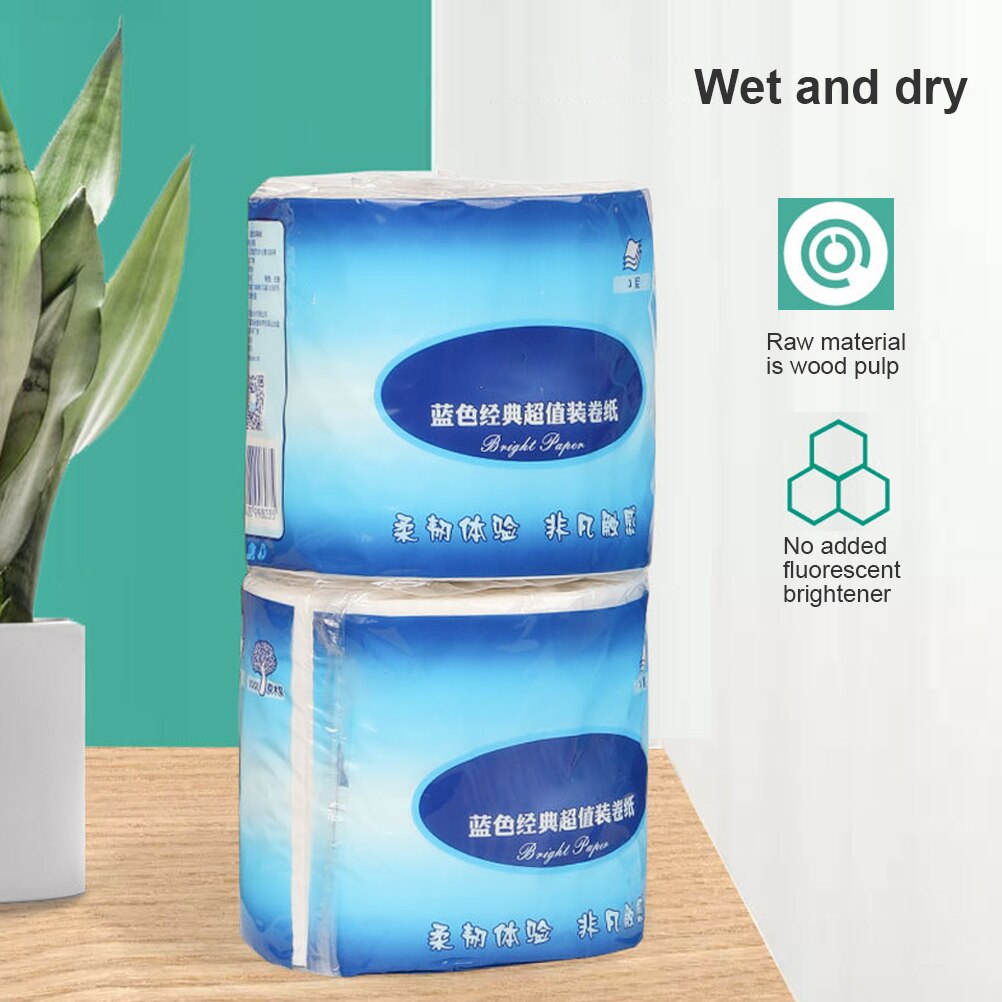 1 Roll 3 Layers Silky Smooth Soft Toilet Paper Home Kitchen Bathroom Paper Tissue Rolling Paper