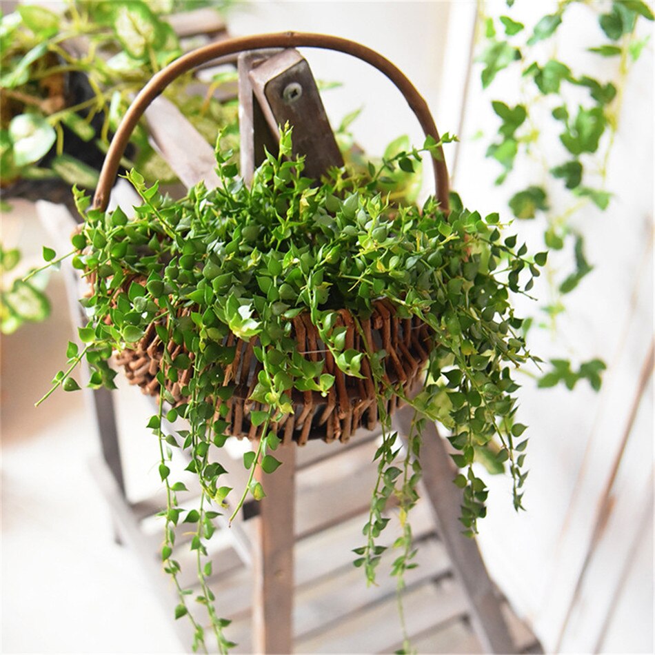 Outdoor Picnic Basket Hand-woven Flower Basket Multifunctional Storage Decorative Flower Pot Craft Wall-mounted Home Decoration