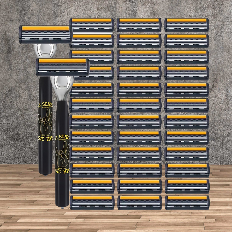 Lames de rasage pour hommes lame à trois couches rasoir de barbier rasoir de sécurité réutilisable lame importée lames de changement de tête multi-outils