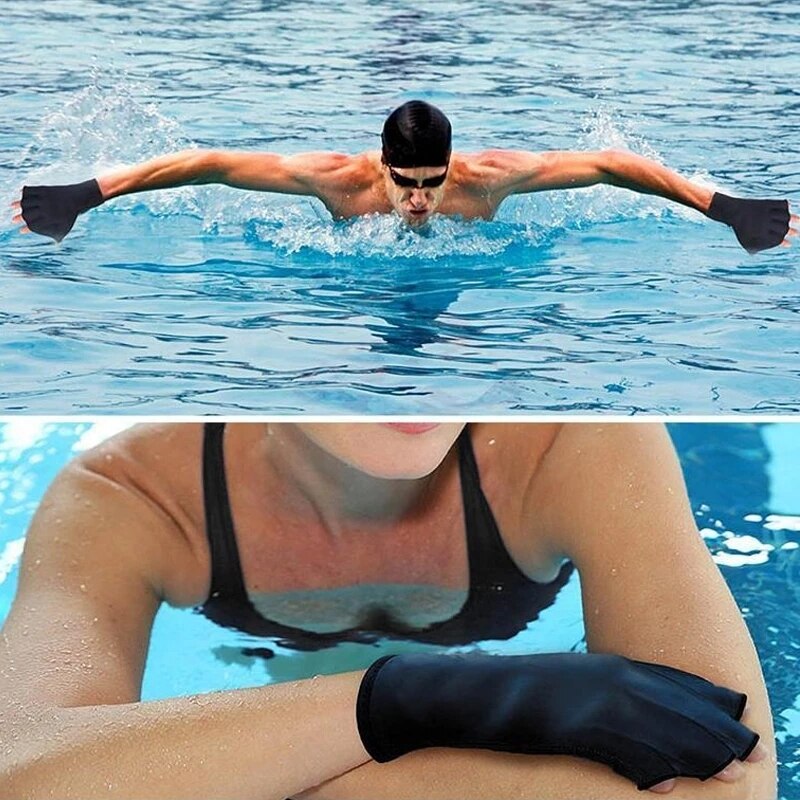 Fingerlose Schwimmhäuten Schwimmen Handschuhe Wasser Widerstand Tauchen Hand Web Ausbildung Schwimmen Handschuhe Für Schwimmen SM