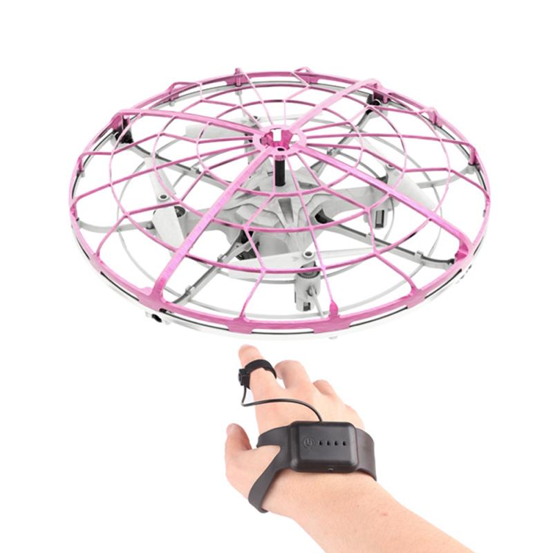 Mini Drone Ufo Handbediende Rc Helicopter Quadrocopter Dron Infrarood Inductie Vliegtuigen Vliegende Bal Speelgoed Voor Xmas Beste Cadeaus: pink