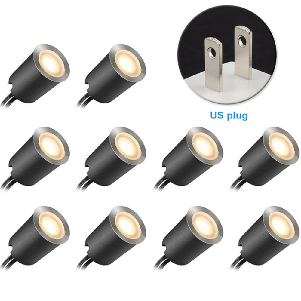10 stücke Wasserdichte Garten LED Belag Licht Niedrigen Spannung Terrasse Boden Heimat Dekor Warme Weiß ABS Außen Beleuchtung Schritte Treppen sockel: uns