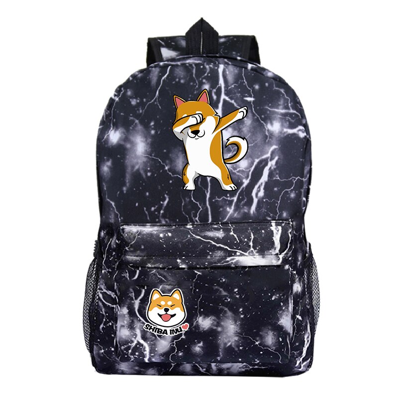 Mochila divertida de Shiba Inu para hombre y mujer, morral escolar con bonito para estudiantes, mochila para portátil de viaje: 4