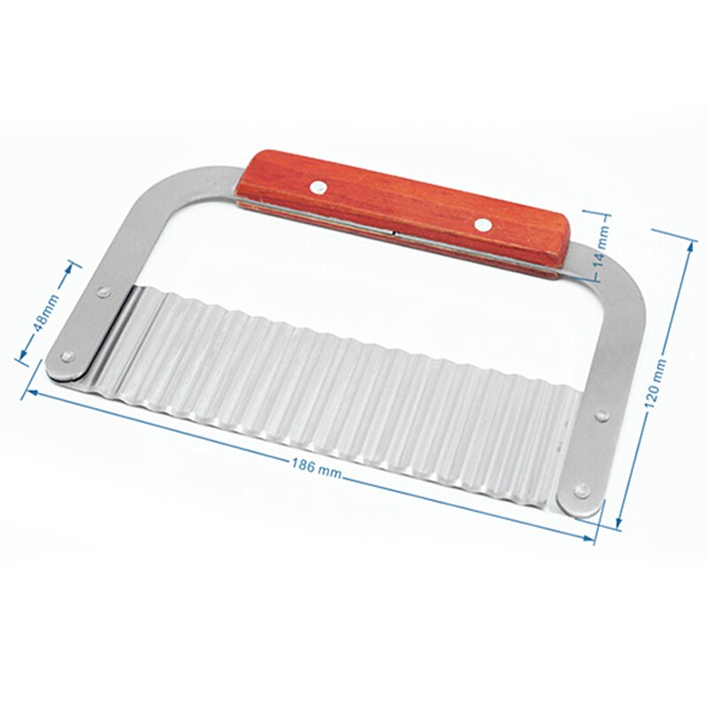 Handgemaakte Aardappel Snijden Mes Met Houten Handvat Chips Gebruik Golven Mes Cutter Houten Rimpeluitvoering Cutter Fancy Frieten Mes Gereedschap