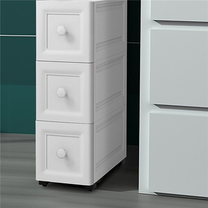 Armario de almacenamiento de 3 capas, cajones de almacenamiento movibles para cocina, baño, ropa y artículos diversos, color blanco