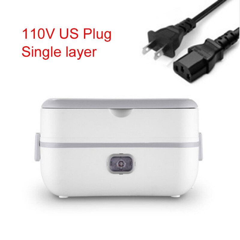 110V/220V Portable Electric Thermal Heating Lunch Box Rice Cooker 2/4 Liner Cooking Pot Stainless Steel Meal Warmer Food Steamer: 2 Liner US plug