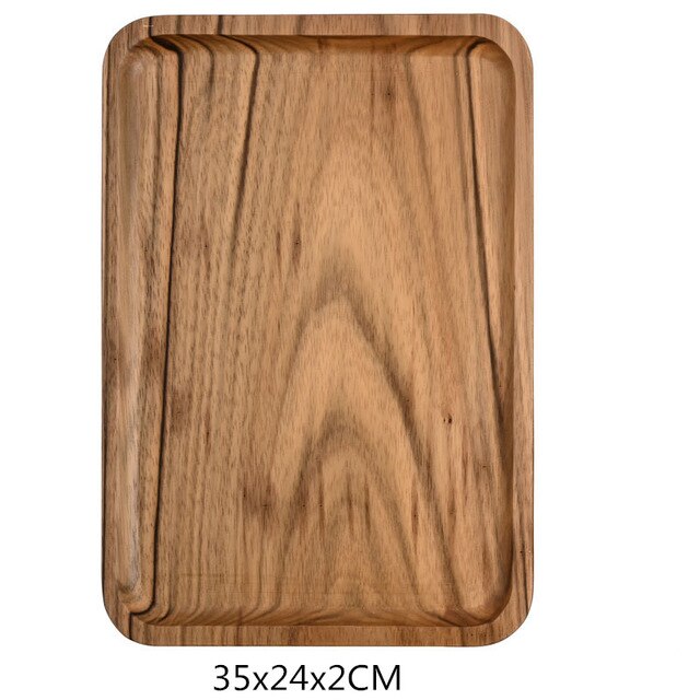 Brood houten bord japanse rechthoekige houten pan bord fruitschaal schotel theeblad dessert diner: 35 24 2cm