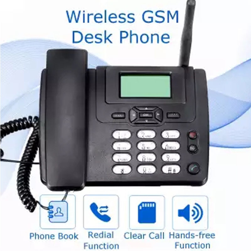 GSM SIM Card Desktop Wireless Phone Home Landline Telephone Wall Mount With FM Radio Fixed Radiotelephone Wired Phone Home Black
