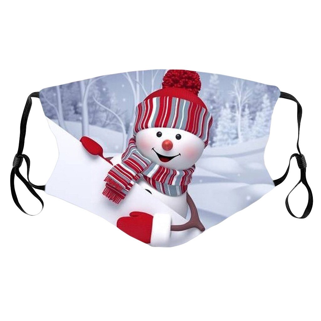 Mund Abdeckung Unisex Weihnachten Schneemann Druck Baseball Kappe Hut Einstellbare Waschbar Winddicht Hut Facecover: G