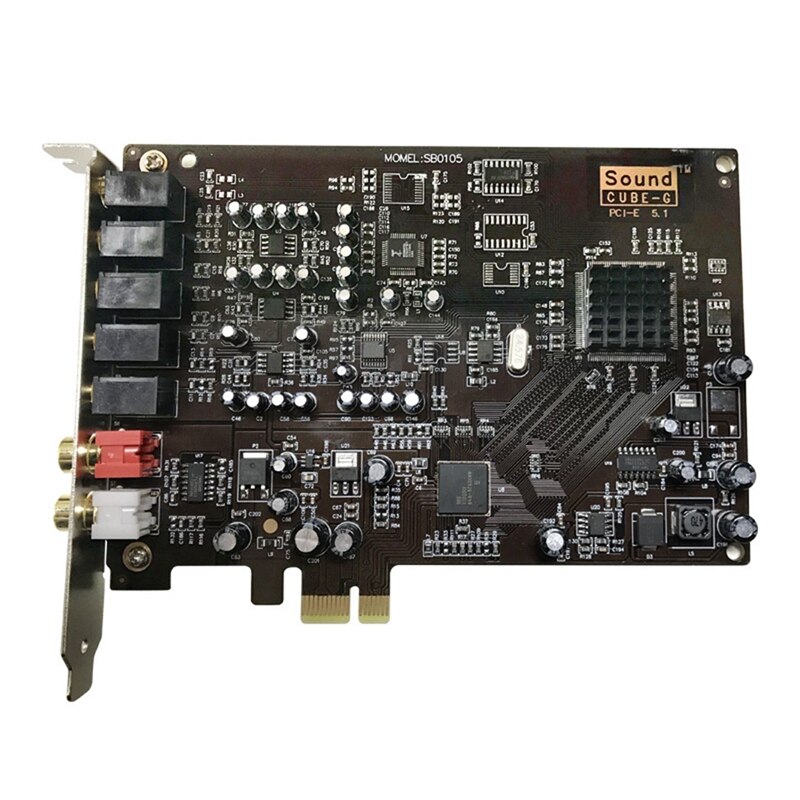 PCI-E ordinateur intégré carte son 5.1 canaux petite carte SB0105 DSP ordinateur chant diffusion maison carte son: black