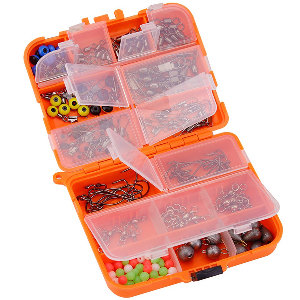 165pcs/box Fishing Accessories Kit Box Set With Jig Hooks fishing Sinker Fishing Swivels Snaps Rock Carp Fishing Tackles Box