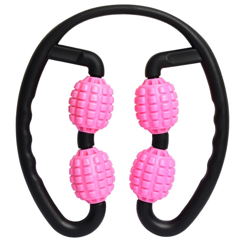 360° Massager Leg Muscle Relaxation Roller Ring Clamp Leg Massage Stick Yoga Body Shaping 4 Wheels Fitness Device for Sports