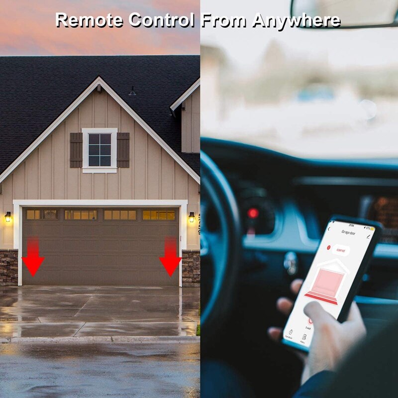 Retail Smart Garage Door Opener - WiFi Garage Door Control Compatible with Alexa, Google and IFTTT for IOS Android US Plug