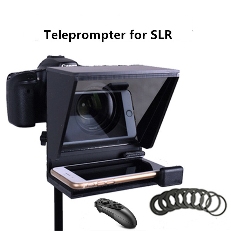 Mini Teleprompter portátil, artefacto de vídeo con Control remoto para teléfono y DSLR, grabadora