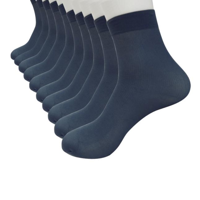 Nieuw 10 Pairs Bamboevezel Ultra-dunne Elastische Silky Korte Silk Kousen Mannen Sokken Sport Korte: Blauw