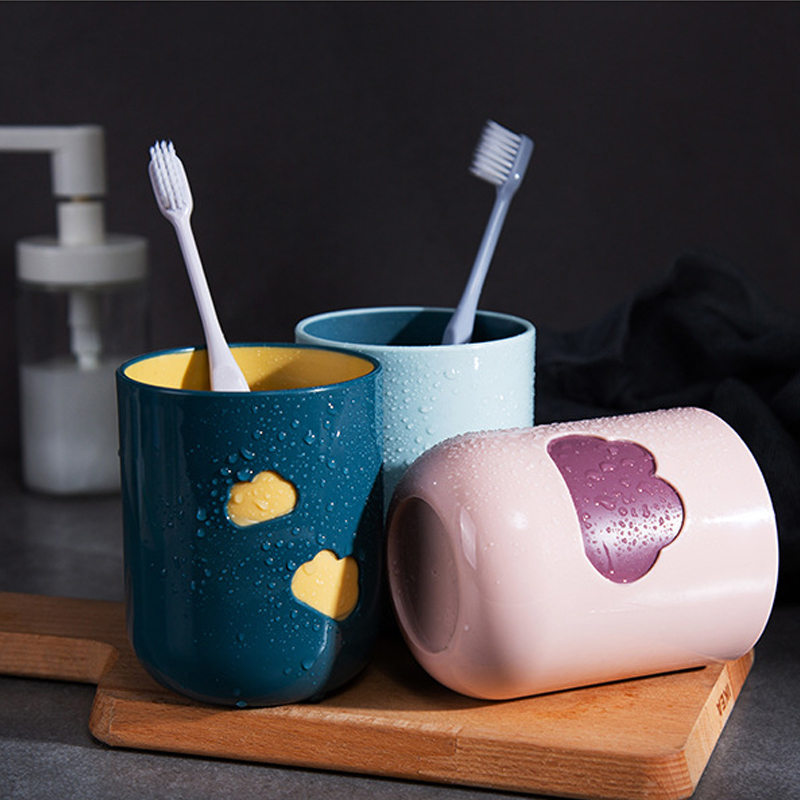 Vasos de baño para cepillos de dientes, taza de lavado portátil de viaje nórdico, buena imagen de nube, organizador de almacenamiento, U3