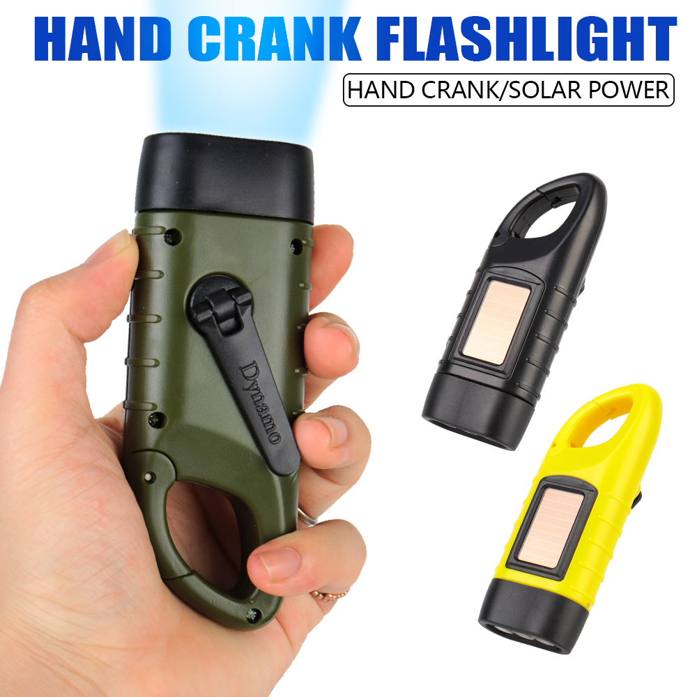Für Outdoor-Camping Bergsteigen tragbare Handkurbel Dynamo LED Taschenlampe Zelt Licht Taschenlampe Laterne Solarenergie