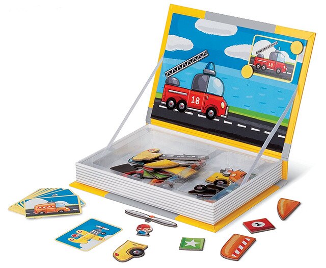 Barns magnetiska pussel leksak män och kvinnor utbytbara baby pussel tidig utbildning barn magnet bok pussel stil