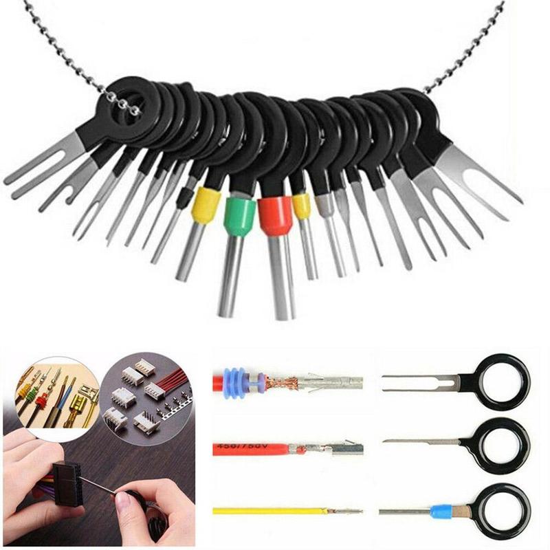 70 pcs/set Car Terminal Removal Tools Car Electrical Wiring Crimp Connector Pin Extractor Kit Auto Car Repair Hand Tool Plug Key