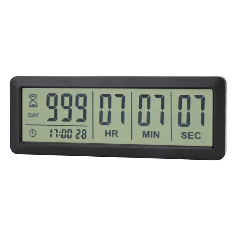 Big Digital Countdown Days Timer Clock - 999 Days Count Down Clock Timer for Graduation Lab Kitchen: black