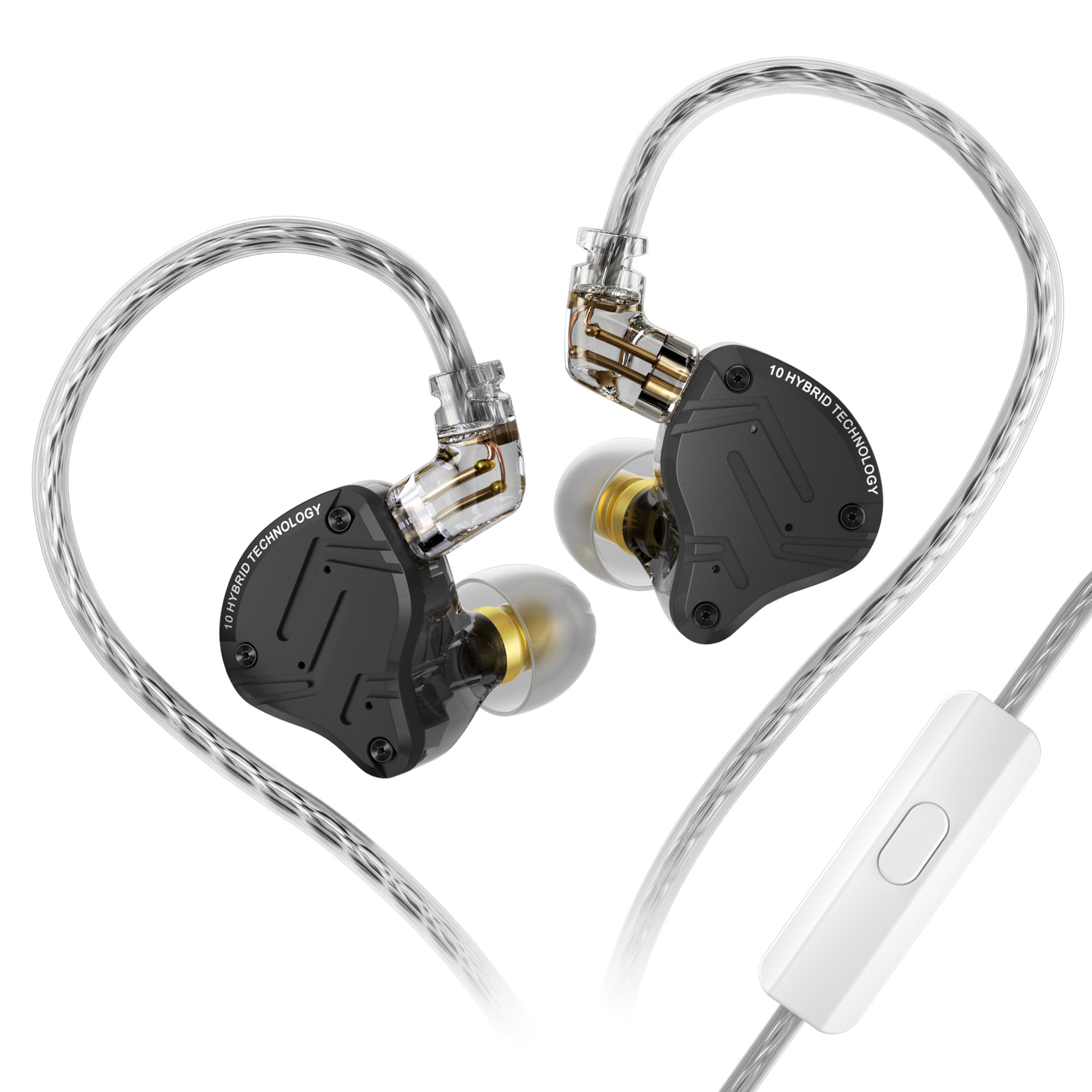 Kz zs10 pro x de alta fidelidade graves metal híbrido in-ear fone de ouvido esporte com cancelamento de ruído fones de ouvido kz: WHITE