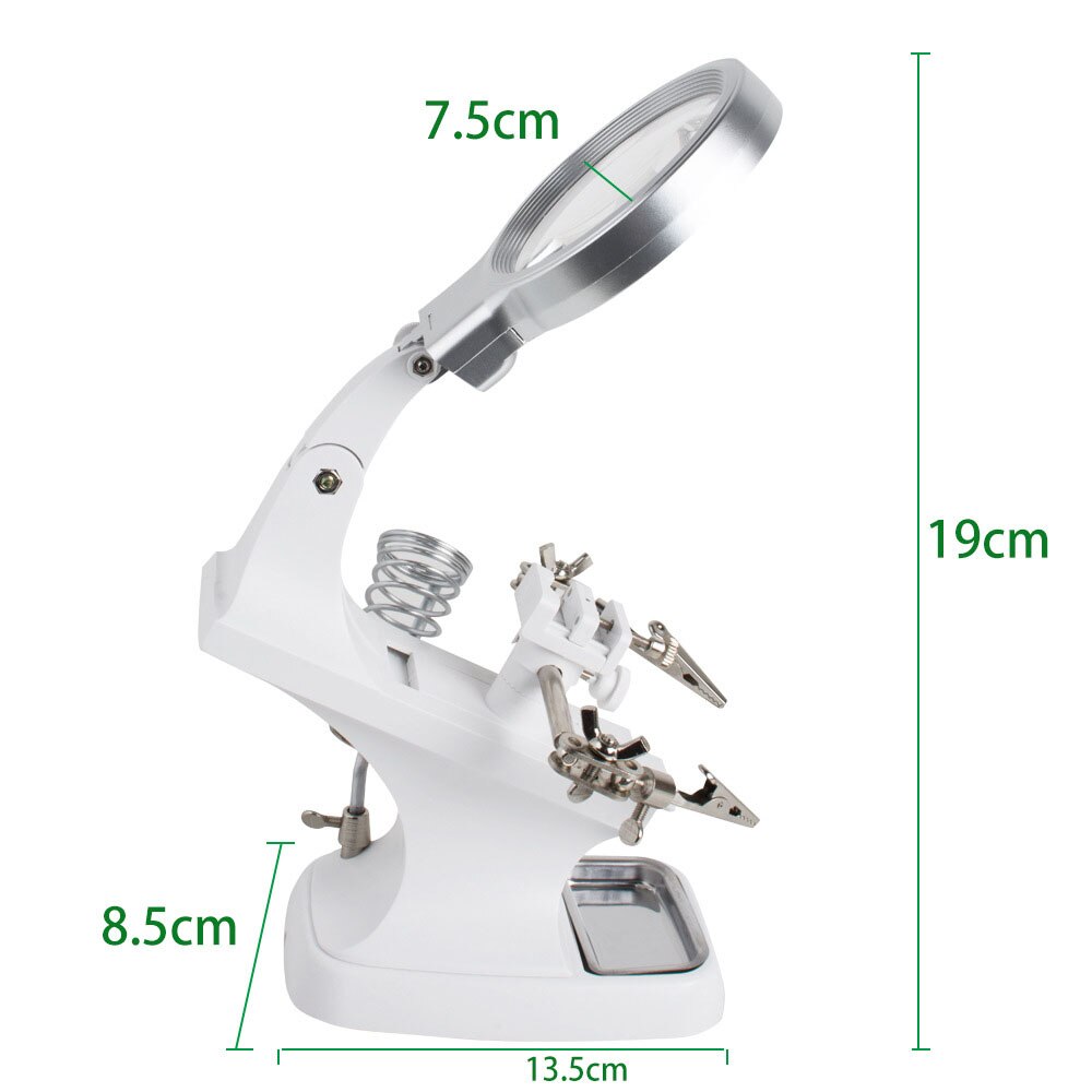 3X 4.5X aide main fers à souder support pince lumière LED avec 1 boîtes à outils loupe lentille bureau Station réparation outils