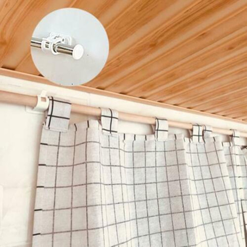 Douchegordijn Gordijn Staaf Fixing Clip Hanger Haak 2 Stuks Wit Opknoping Staaf Plastic Clip Muur Hangingcurtainrodhookfixingclip