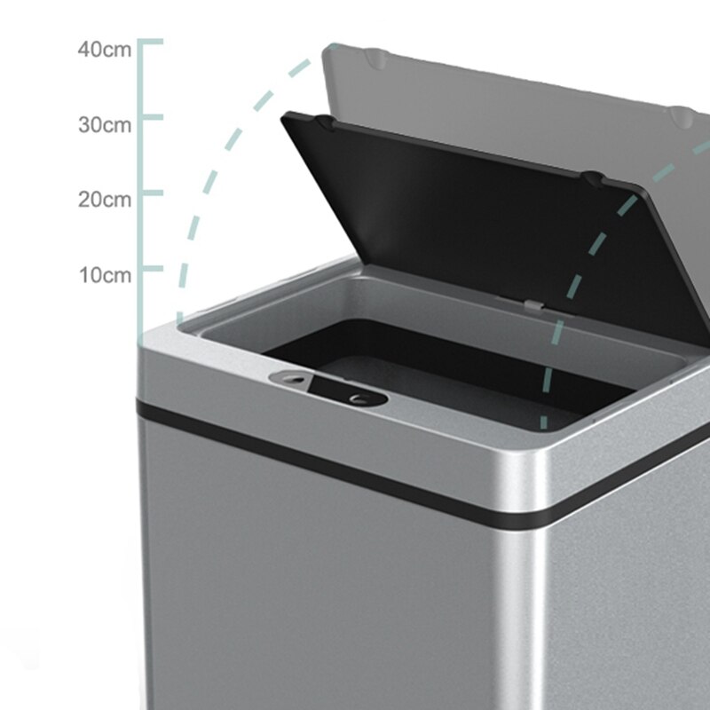 Automatic Pressless Intelligent Induction Motion Sensor Kitchen Trash Can Wide Opening Sensor Waste Garbage Bin