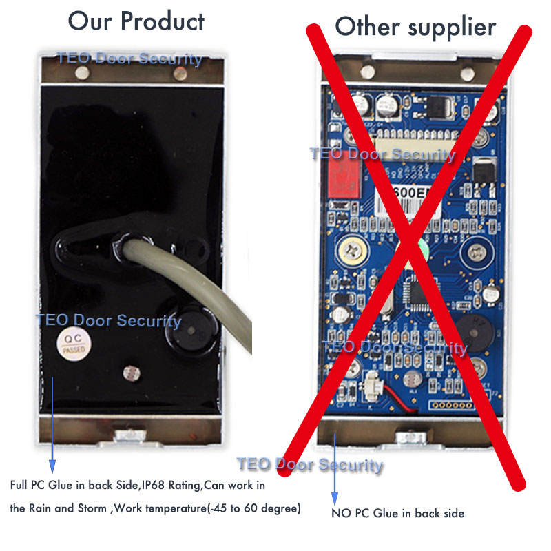All Metal Stainless Steel Card Reader IP68 Waterproof Outdoor 2000Users WG Input And Output Secure RF Access Control Keyboard