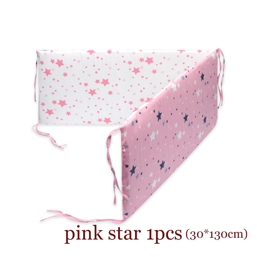 1Pcs Newborn Baby Safety Bed Fence Washable Guardrail Kids Playpen Crib Bumpers Infant Child Care Barrier Protector for Beds: Pink stars CB3010