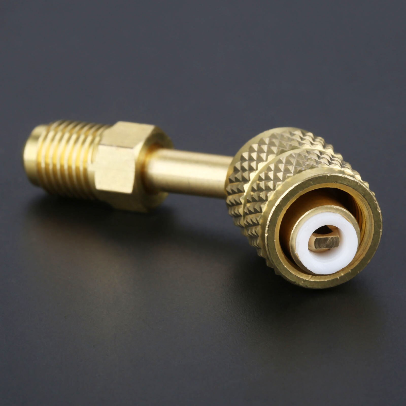 2x R410a Adaptor Connector Split Ductless Service Port Adapter 5/16" SAE Female To 1/4" SAE Male Mayitr Brass Air Condition Tool