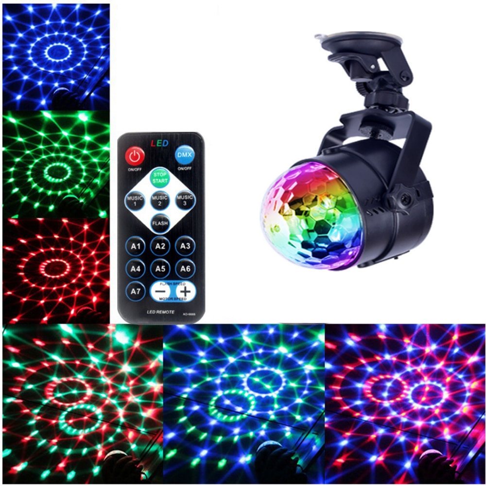 Oplaadbare Sound Activated Roterende Disco Ball Party Light Strobe Light Rgb Led Stage Light Voor Xmas Auto Thuis Dj Bruiloft tonen