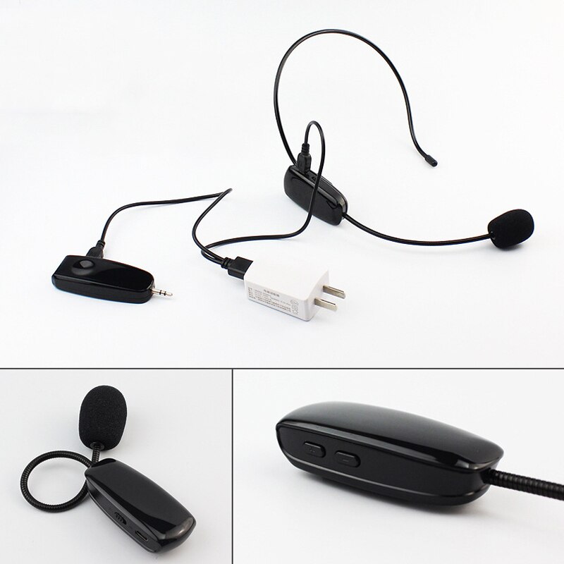 Uhf draadloze microfoon 2 in- in-1 draagbare hoofdmicrofoon stemversterker voor spraakonderwijs