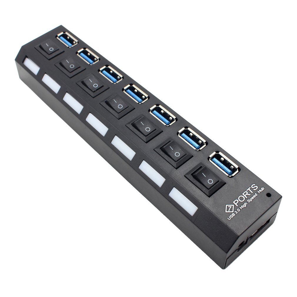 USB 3.0 Hub USB Hub 3.0 Multi USB Splitter Hab 4/7 Port Multiple Expander Use Power Adapter USB3 Hub with Switch for PC