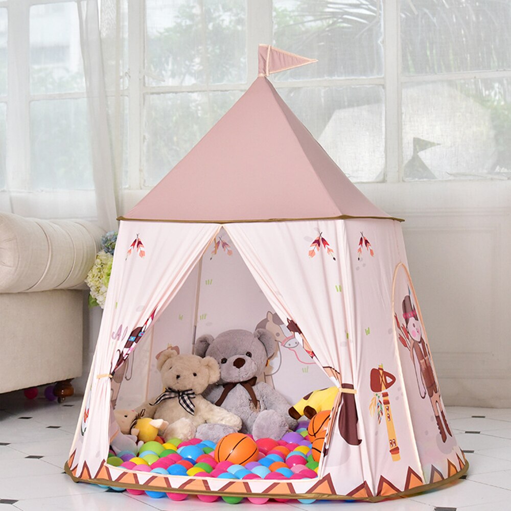 Prinses Kasteel Cartoon Tenten Draagbare Kinderkamer Outdoor Tuin Spelen Teepee Tipi Tent Lodge Kinderen Ballen Zwembad Playhouse