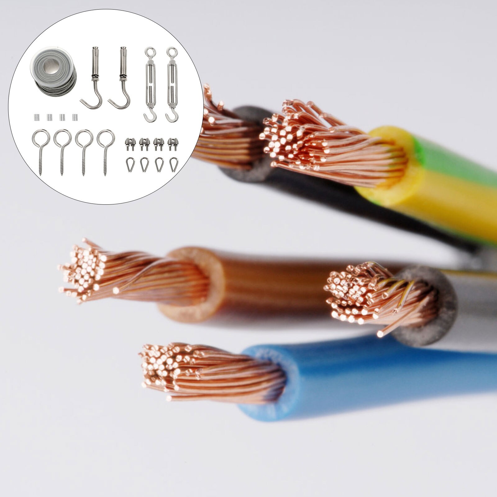 1 Set Practical Wire Rope Hanging Wire Kit Stainless Steel Rope Heavy Duty