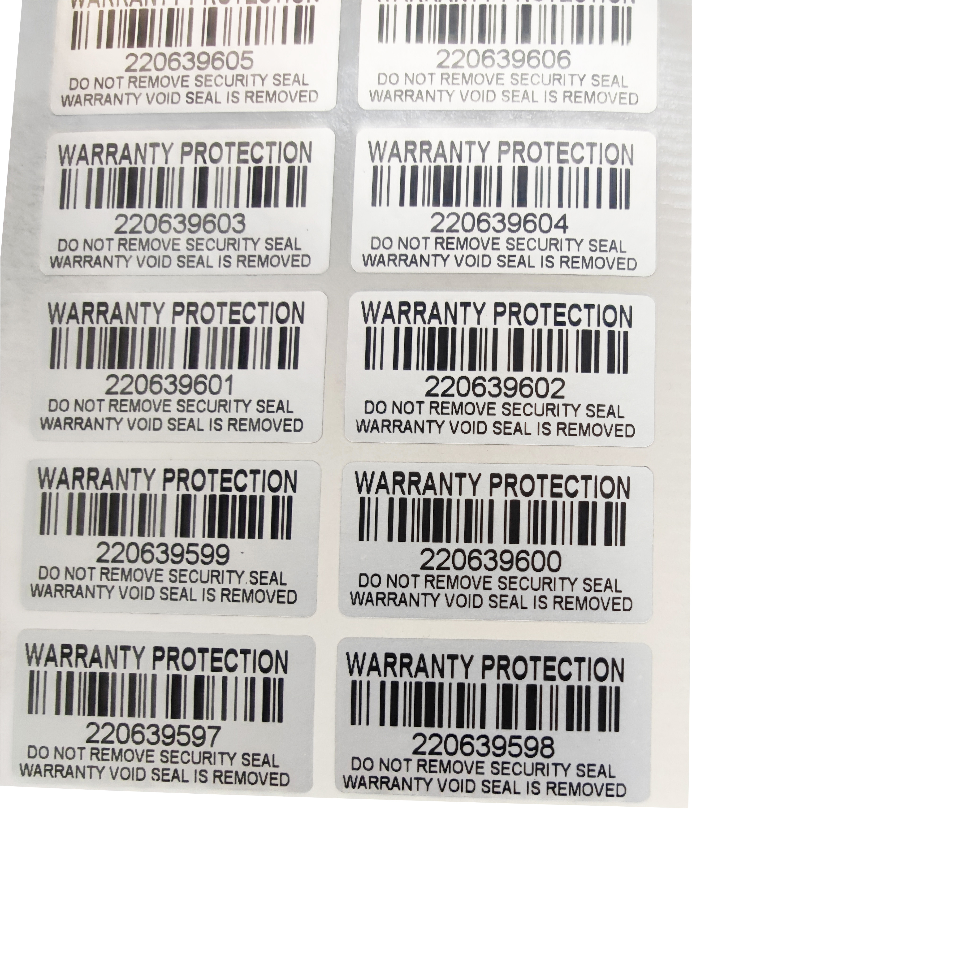 100pcs Silver Warranty Protection Sticker (30mm x 15mm) Safe Seal Anti-tamper Warranty invalid Serial number label sticker