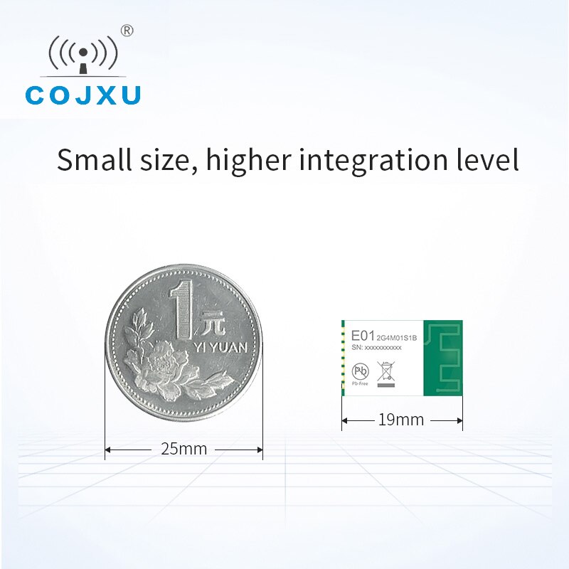Rf module pcb antenne 5 dbm spi module 2.4 ghz smd klein formaat  e01-2 g 4 m 01 s 1b 16 mhz kristaloscillator 5 dbm zender en ontvanger