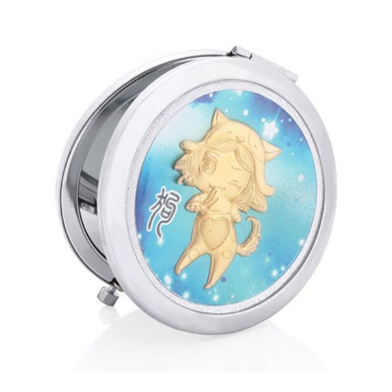 Asklove maquillage Miroir feuille d'or Miroir Portable pliant maquillage or Miroir envoyer amant petite amie cosmétiques miroirs