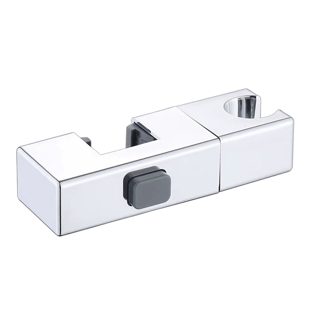 1PC Rectangular Bathroom Shower Head Holder Adjustable Rotatable Shower Slide Bar Replacement Rack Riser Rail Bracket: Light Grey