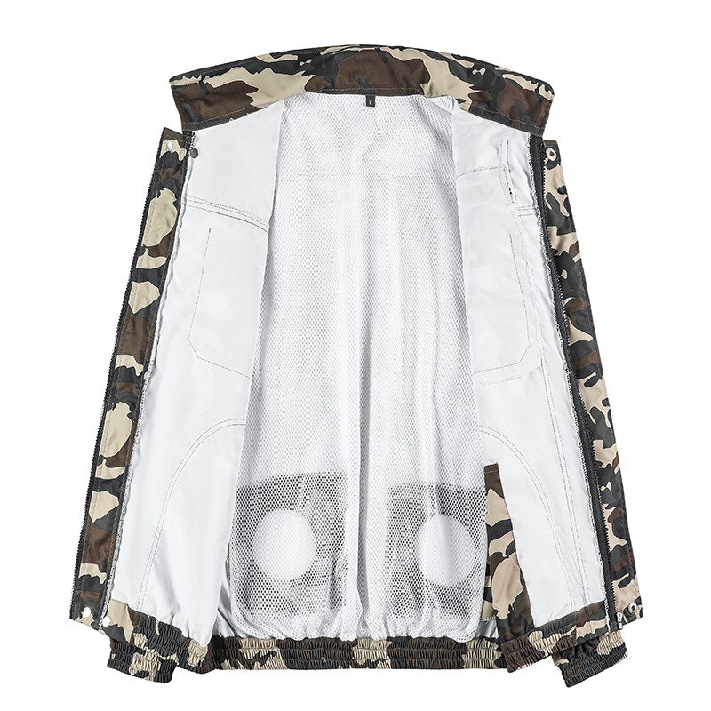 12V USB Cooling Work Clothes Air Conditioning Jacket with 2 Fans UV Resistant Cooling AC Fan for Summer High Temp Outdoor Work