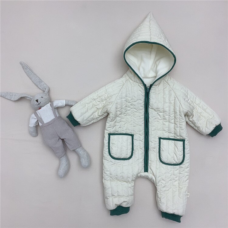 Bébé Snowsuit manteau filles garçons combinaison à capuche enfants enfant en bas âge épais veste infantile Bebe barboteuse corée enfants vêtements d'hiver: Ivoire / 6M