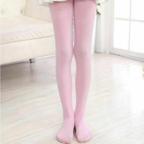 Girls Kids Tights Opaque Pantyhose Hosiery Ballet Dance Stockings Candy Colors 1Pair Age 1-12Y: Pink / S for 1 to 3 Years